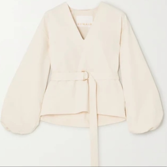 REMAIN BIRGER CHRISTENSEN ‘Vivian’ Belted Stretch Cotton-blend Blouse - Ecru - Picture 4 of 10